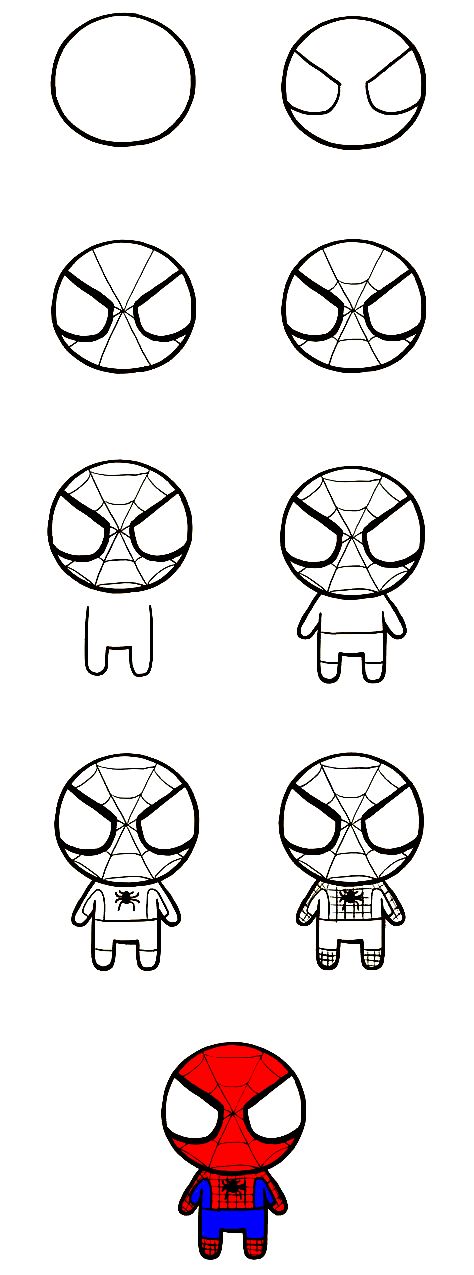 dibujos fÃ¡ciles spiderman paso a paso animados personajes famosos dibujar este personaje cartoon heroe 