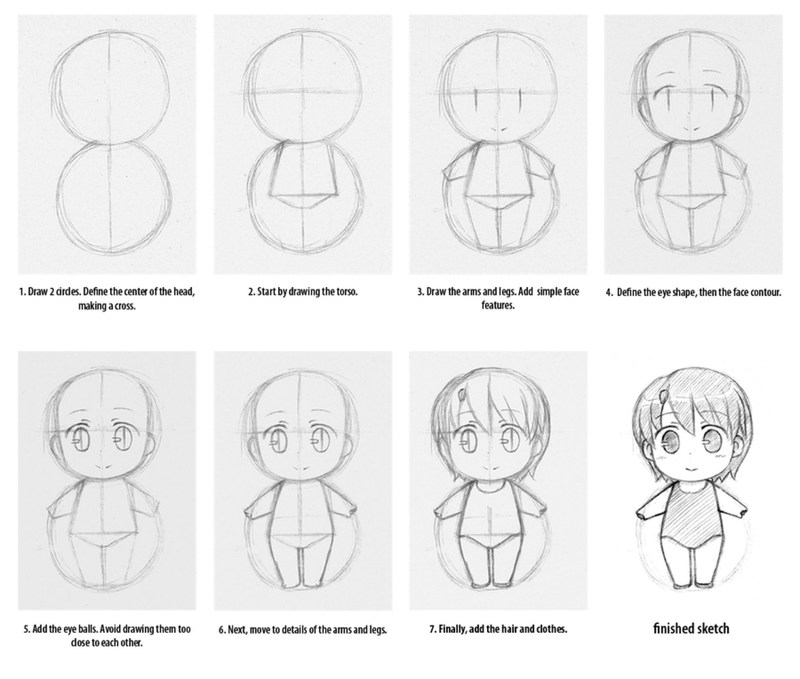 niÃ±a anime dibujar cuerpos personaje dibujos fÃ¡ciles paso a paso a lÃ¡piz