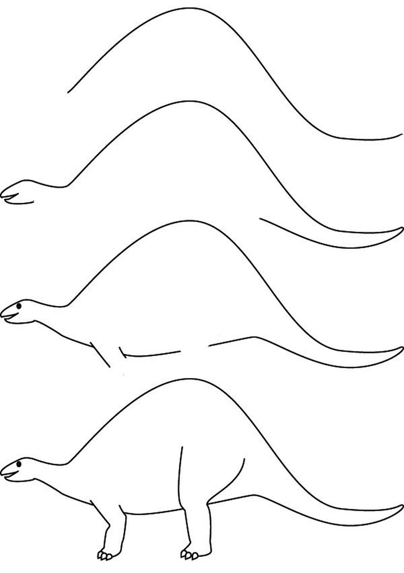 dinosaurios herbivoros dibujos faciles paso a paso para niÃ±os a lÃ¡piz