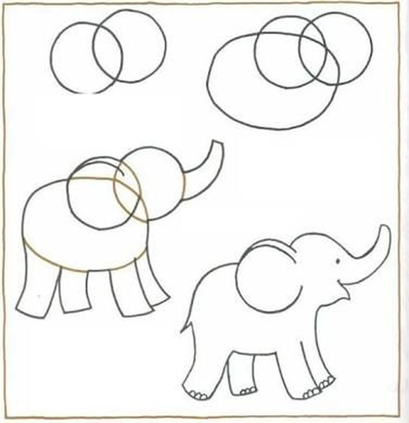 dibujos fÃ¡ciles de elefantes a lÃ¡piz paso a paso para niÃ±os elefante bebÃ© feliz