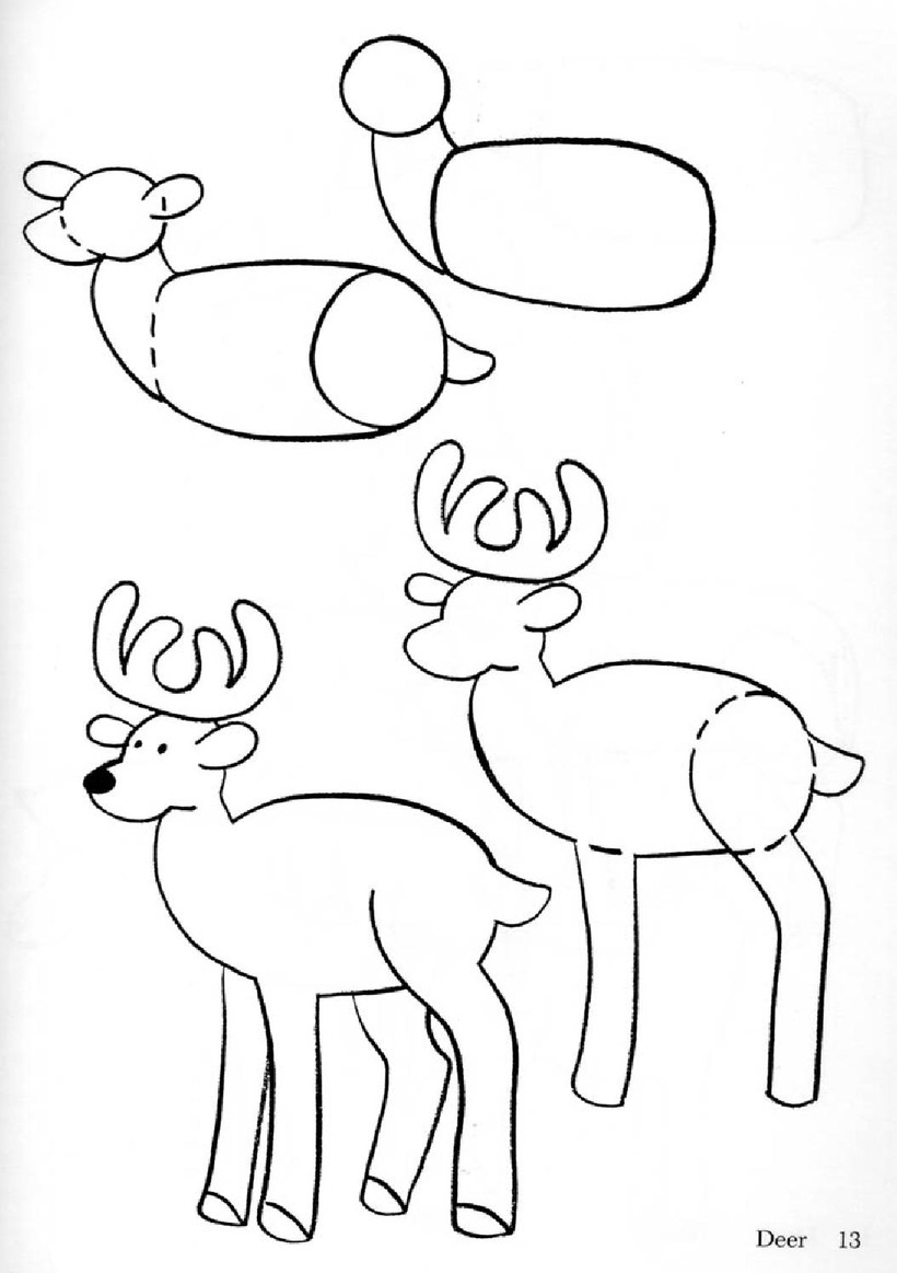 dibujos fÃ¡ciles de renos de navidad  paso a paso a lÃ¡piz para hacer con niÃ±os reno de papÃ¡ noel santa claus viejito pascuero