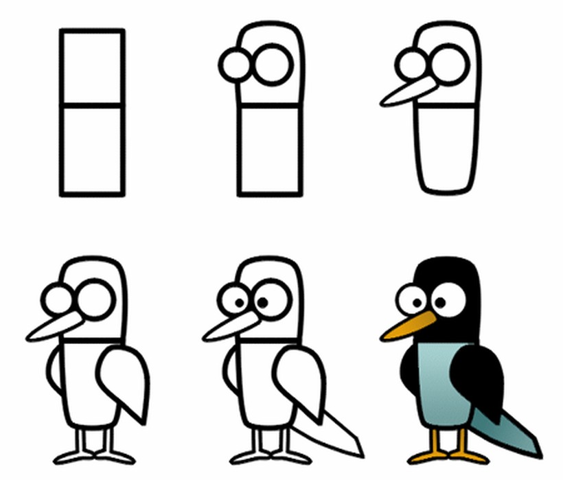 Pájaros Dibujos Fáciles para hacer 🙂 Paso a paso