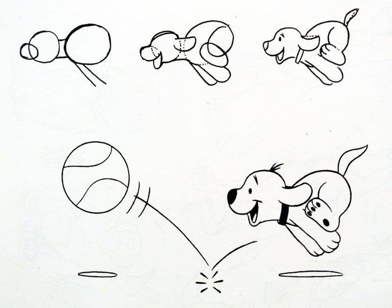 perros dibujo caricatura simple paso a paso en movimiento