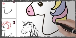unicornios dibujos faciles